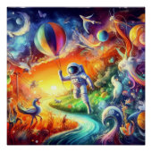 Poster Le monde des astronautes Wimsical (Devant)