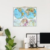 Poster Le monde en 1891 (Bureau à domicile)