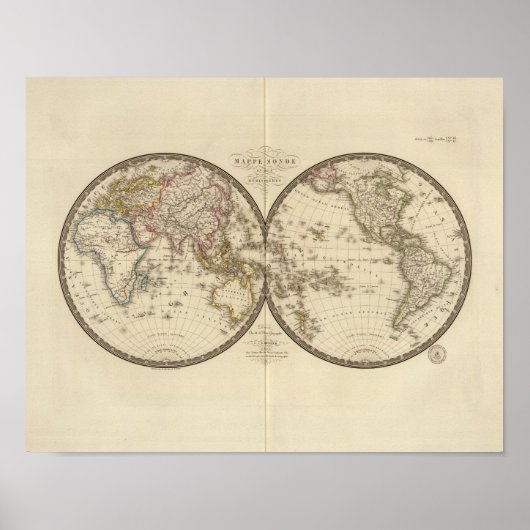 Poster Le monde en deux hémisphères (Devant)