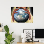 Poster Le monde entier dans ses mains (Bureau à domicile)
