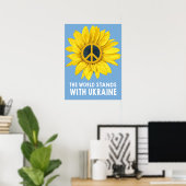 Poster Le Monde Est Avec L'Ukraine (Bureau à domicile)
