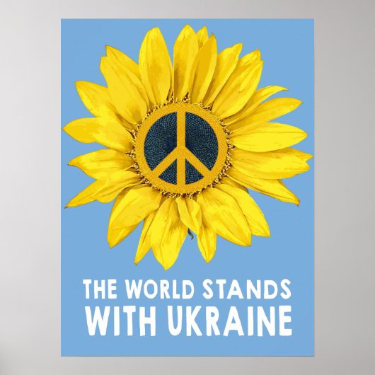 Poster Le Monde Est Avec L'Ukraine (Devant)