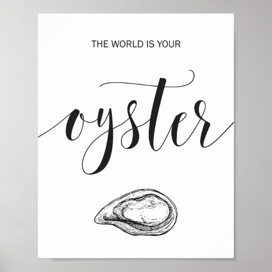 Poster Le monde est votre oyster Calligraphie Inspiration (Devant)