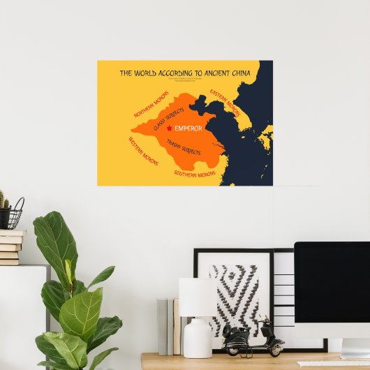 Poster Le monde selon la Chine ancienne (Bureau à domicile)
