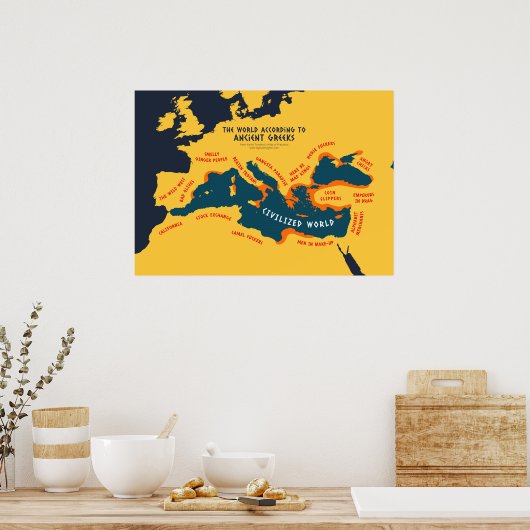 Poster Le monde selon les Grecs anciens (Cuisine)