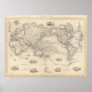 Poster Le monde sur la projection de Mercator