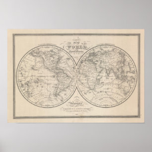 Poster Le monde sur la projection globulaire
