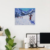 Poster Le moniteur de ski Mottaret (Bureau à domicile)