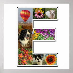 Poster Le monogramme d'E créent votre propre collage de