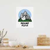 Poster Le Mont Flu-ji Funny Mountain Pun (Cuisine)