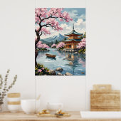 Poster Le mont Fuji aux fleurs de cerisiers (Cuisine)