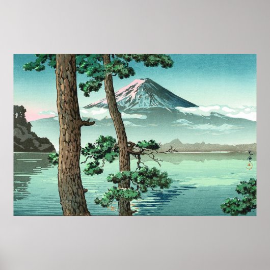 Poster Le mont Fuji du lac Kawaguchi par Tsuchiya Koitsu (Devant)