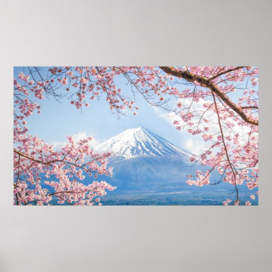 Poster Le mont Fuji | Lac Kawaguchiko | Printemps Au Japo (Devant)