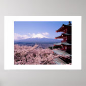 Poster Le Mont Fuki avec Sakura (Devant)