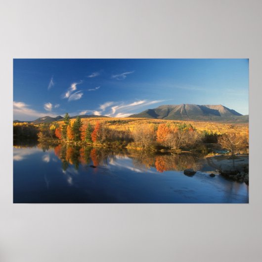 Poster Le mont Katahdin et les monts Longfellow Automne (Devant)