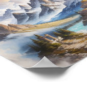 Poster Le mont Olympus dans une peinture d'aquarelle maje (Coin)