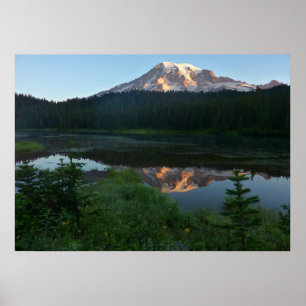 Poster Le Mont Rainier reflété Sunrise II