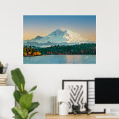 Poster Le Mont Rainier surplombe le lac Washington Sunset (Bureau à domicile)
