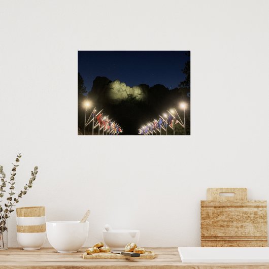 Poster Le Mont Rushmore la nuit (Cuisine)
