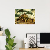 Poster Le Mont Saint Michel, France. (Bureau à domicile)