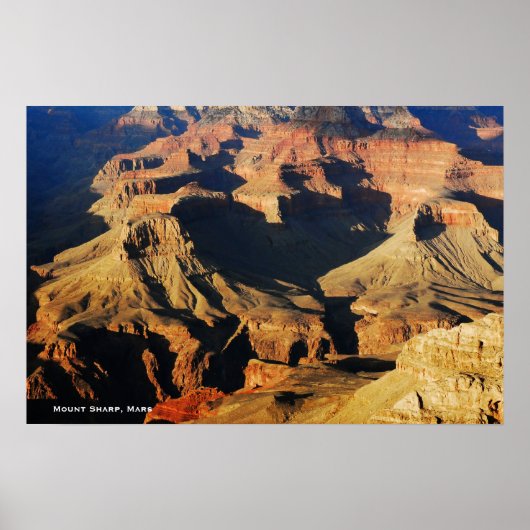Poster Le mont Sharp sur la planète Mars Photo (Devant)