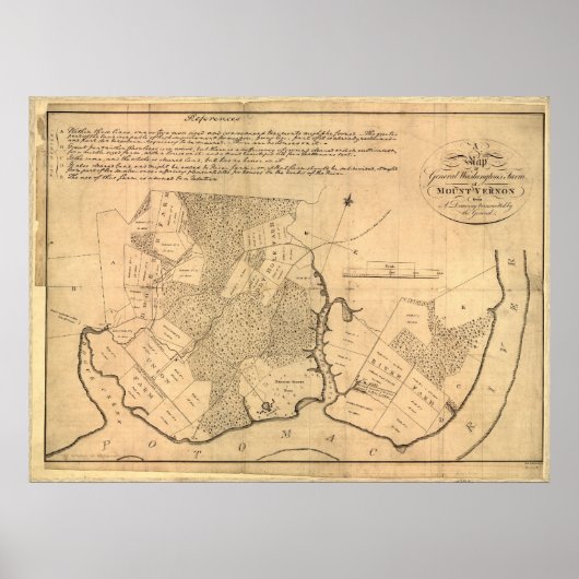 Poster Le mont Vernon de Washington (Devant)