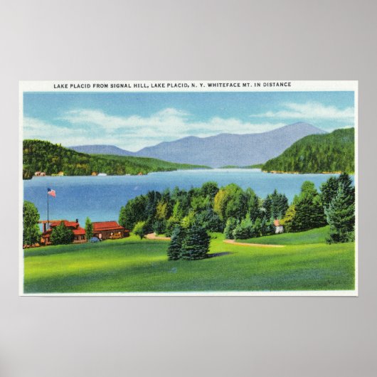 Poster Le Mont Whiteface du lac à distance (Devant)