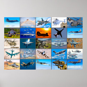 POSTER LE "MONTAGE" DE L'AVIATION AMÉRICAINE DE COMBAT