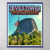 POSTER LE MONUMENT NATIONAL DE DEVILS TOWWER - WYOMING US (Devant)