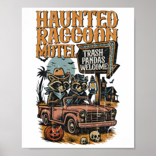 Poster Le Motel Raccoon Haunted
