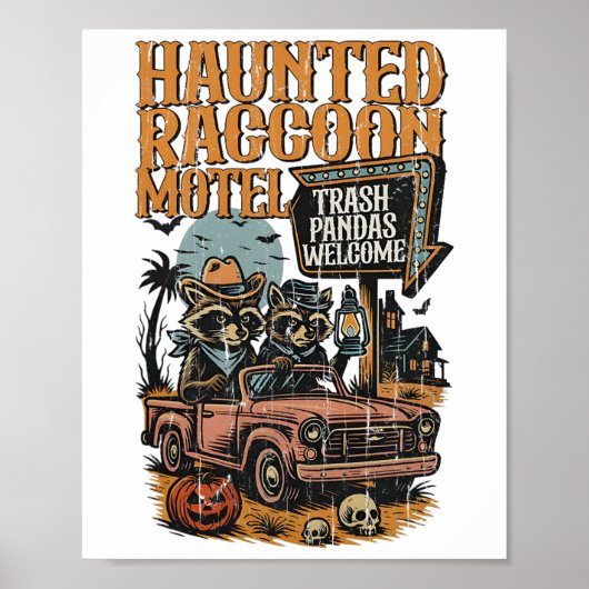 Poster Le Motel Raccoon Haunted (Devant)