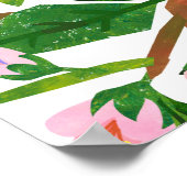 Poster Le motif est avec des oiseaux et des fleurs. C'est (Coin)