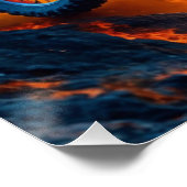 Poster Le motocross sur un volcan (Coin)