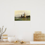 Poster Le moulin à vent Zaandam, Monet 1871 (Cuisine)