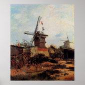 Poster Le Moulin de Blute Fin par Vincent van Gogh (Devant)