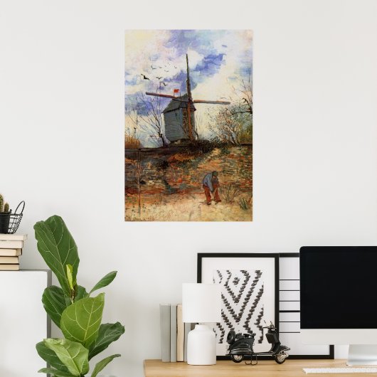 Poster Le Moulin de la Galette par Vincent van Gogh (Bureau à domicile)
