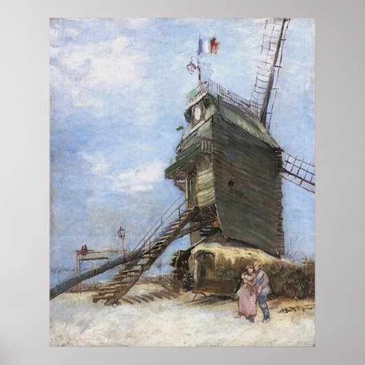 Poster Le Moulin de la Galette par Vincent van Gogh (Devant)