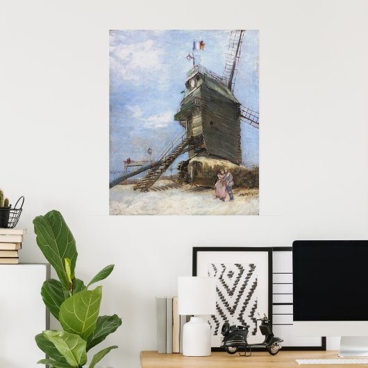 Poster Le Moulin de la Galette par Vincent van Gogh (Bureau à domicile)