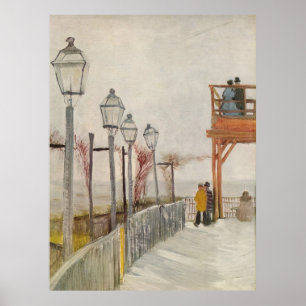 Poster Le Moulin de la Galette Terrace, Montmartre (1886)