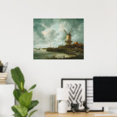 Poster Le moulin de l'affiche Wijk-bij-Duurstede (Bureau à domicile)