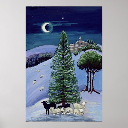 Poster Le mouton dans un paysage hivernal (Devant)