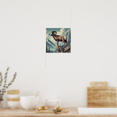 Poster Le mouton de Bighorn sur un terrain rocheux (Cuisine)