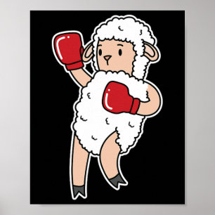 Poster Le mouton fait la boxe