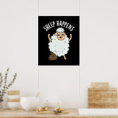 Poster Le mouton se passe drôle Poop Pun Dark BG (Cuisine)