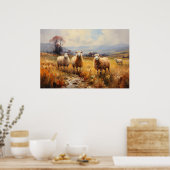 Poster Le mouton sur le Meadow Fine Art (Cuisine)