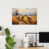 Poster Le mouton sur le Meadow Fine Art (Bureau à domicile)