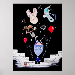 Poster Le mur 20x28 du rose