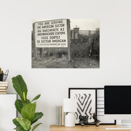 Poster Le mur de Berlin dans un quartier (Bureau à domicile)