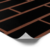Poster Le mur en brique noire foncée a une surface rugueu (Coin)
