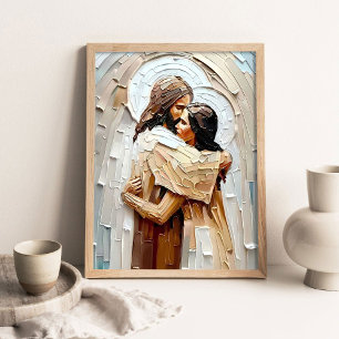 Poster Le murmure de Dieu, Art chrétien, Portrait numériq